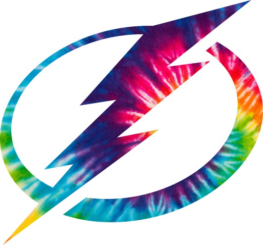 Tampa Bay Lightning rainbow spiral tie-dye logo vinyl decal